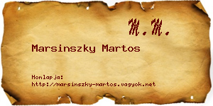 Marsinszky Martos névjegykártya